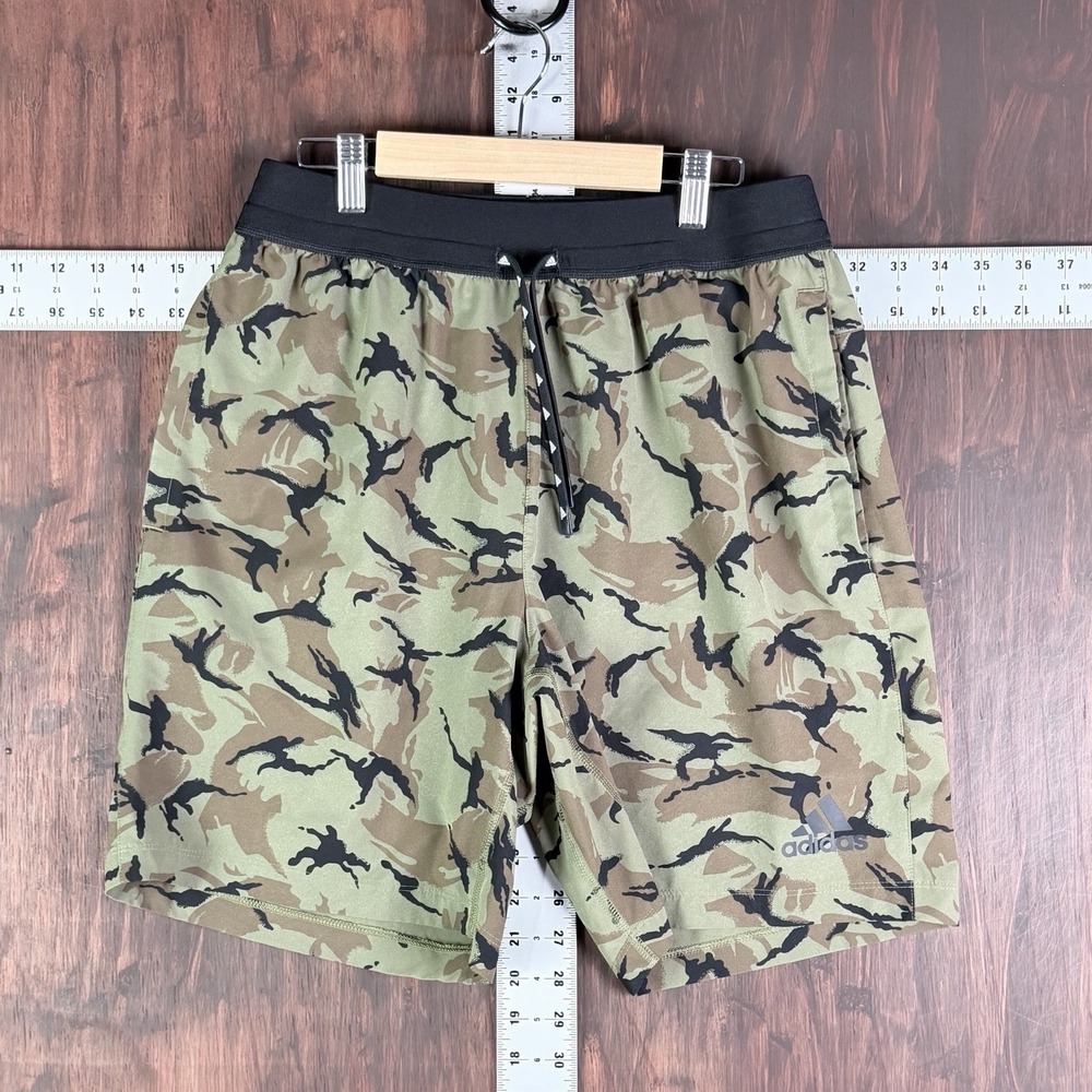 Adidas Aeroready 7" Woven Performance Shorts Men's Medium Green‎ Camo Activewear